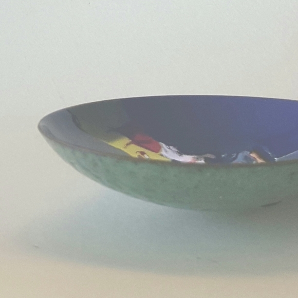 Wales UK Tiny Bowl Enamel Fired Copper Ring Watch Trinket Holder - Picture 3 of 6